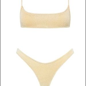 Triangl Mica Gold tops and cheeky bottoms plus matching bag